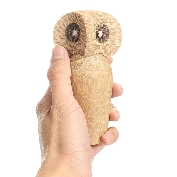 Handicraft Retro Wooden Owl Puppet Home Decoration Christmas Gift Kids Children Toy Ornament