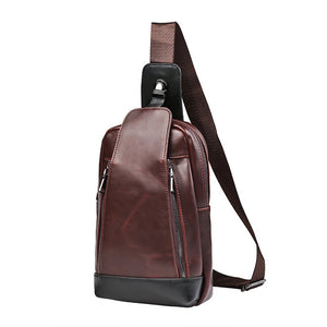 Men Retro PU Crossbody Bag Capacity Leisure Shoulder Bag