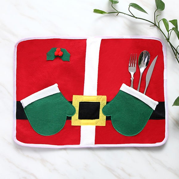 Christmas Glove Table Mat Pad for Dining Table Tableware Set  Home Decor Xmas Gifts