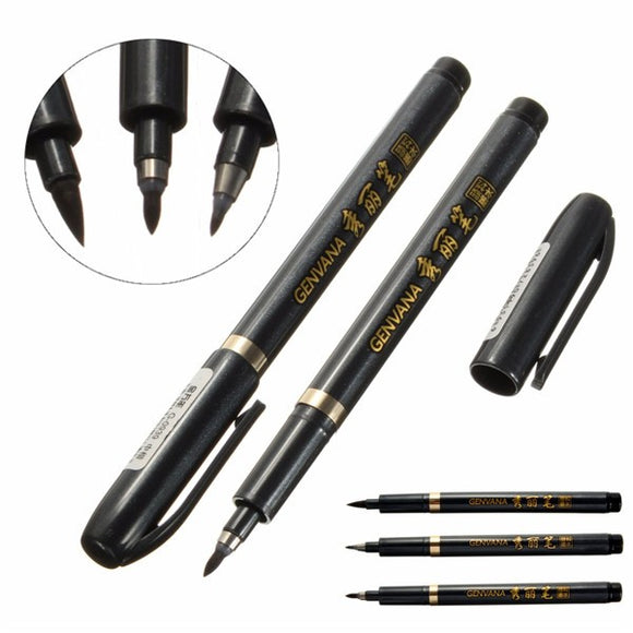 3Pcs Chinese Japanese Calligraphy Shodo Brush Quick Drying Ink Pen Writing