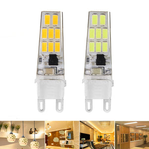 10X G9 3W SMD5733 12LEDs Warm White Pure White Silicone Crystal Light Bulb AC220V