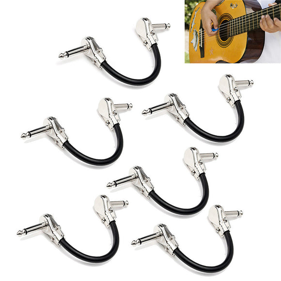 6Pcs Low Noise Guitar Effect Pedal Board Patch Cable Cord With Right Angle Plug