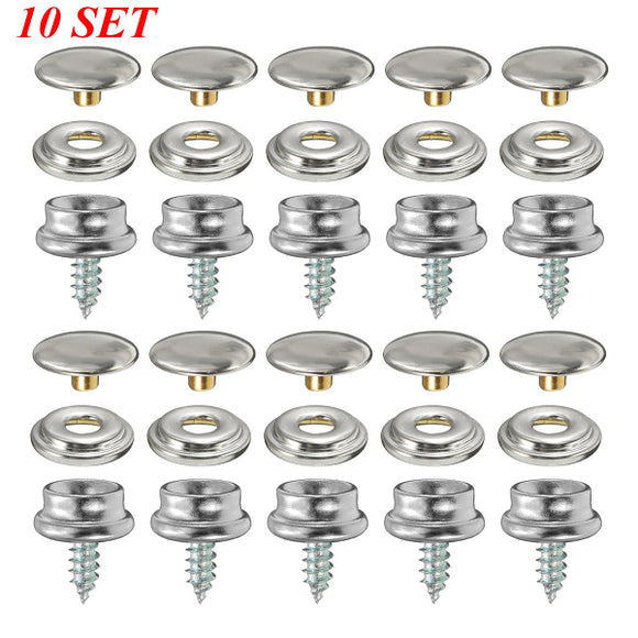 10Set Snap Fastener Screws For Boat Marine Canvas Cover