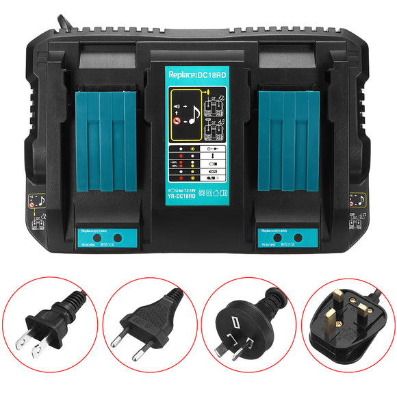 Dual Twin Port Battery Charger For Makita DC18RD Li-ion LXT 7.2V-18V Fast Rapid