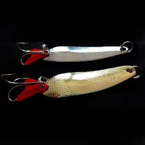 Maple Leaf Paillette Fishing Spoon Lure Spinner Bait Treble Hooks