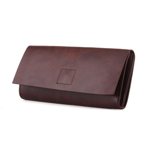 Men's Casual Coffee Black PU Leather Frosted Buckle Clutch Bags