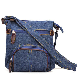 Women Retro Small Blue Denim Satchels Shoulder Messenger Bags Crossbody Bag