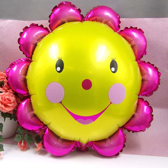 23 Inch Aluminum Foil Sunflower Balloon Smiling Face Balloons Birthday Party Decoration