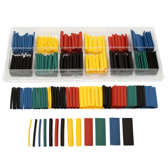 280pcs Assortment Ratio 2:1 Heat Shrink Tubing Tube Sleeving Wrap Kit with Box